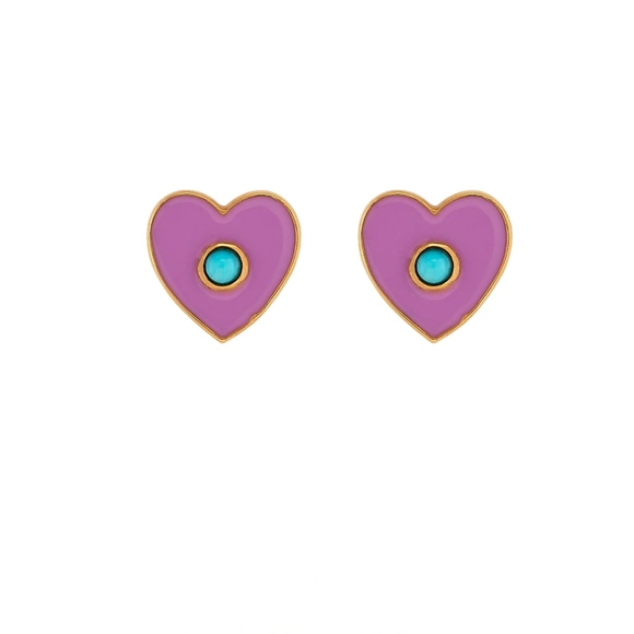 (ASHA) Ashley McCormick Mini Lilac Enamel Stud - Picture 1 of 5
